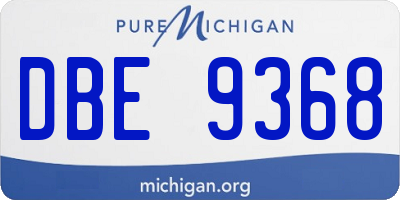 MI license plate DBE9368