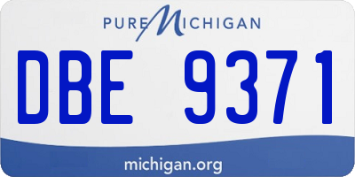 MI license plate DBE9371