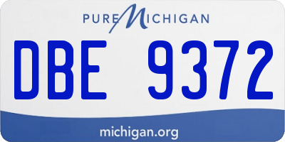 MI license plate DBE9372