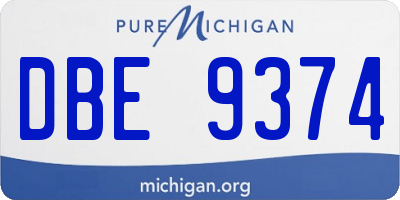 MI license plate DBE9374