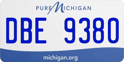 MI license plate DBE9380