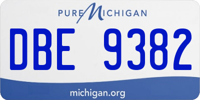 MI license plate DBE9382