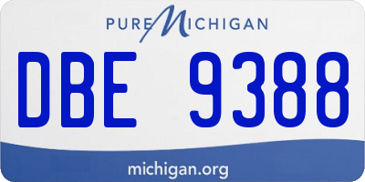 MI license plate DBE9388