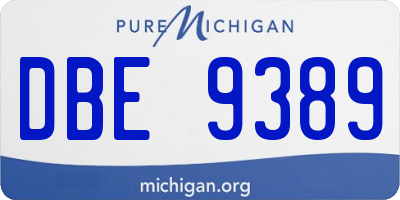 MI license plate DBE9389