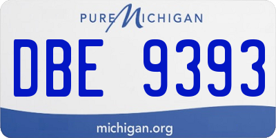 MI license plate DBE9393