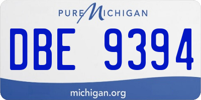 MI license plate DBE9394