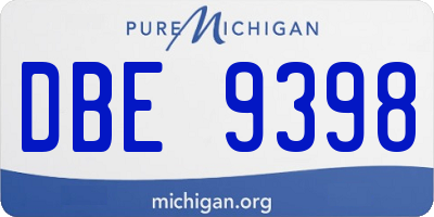 MI license plate DBE9398
