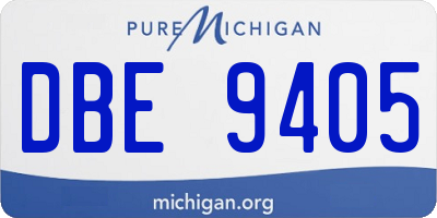 MI license plate DBE9405