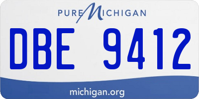 MI license plate DBE9412