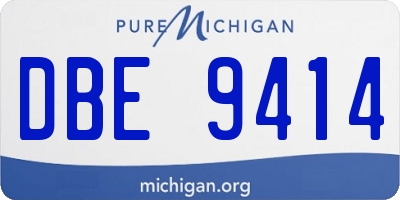 MI license plate DBE9414