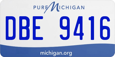 MI license plate DBE9416