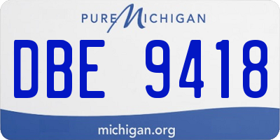 MI license plate DBE9418