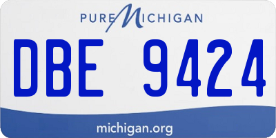 MI license plate DBE9424