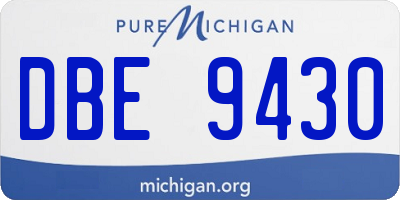 MI license plate DBE9430