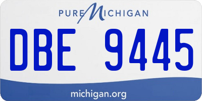 MI license plate DBE9445