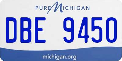 MI license plate DBE9450