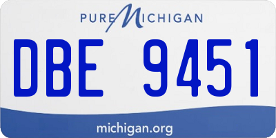 MI license plate DBE9451