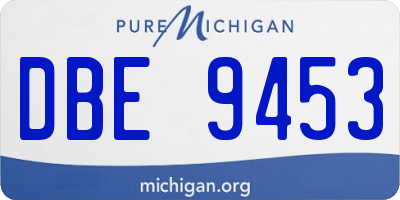 MI license plate DBE9453