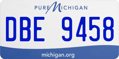 MI license plate DBE9458