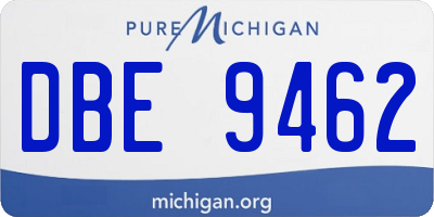 MI license plate DBE9462