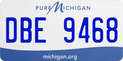 MI license plate DBE9468