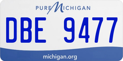 MI license plate DBE9477