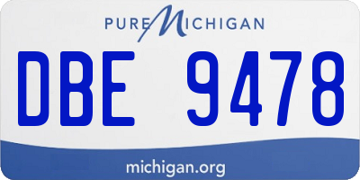MI license plate DBE9478