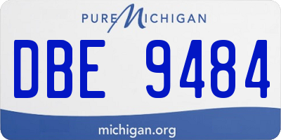 MI license plate DBE9484