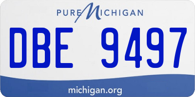 MI license plate DBE9497