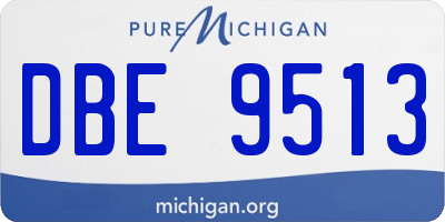 MI license plate DBE9513
