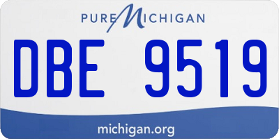 MI license plate DBE9519