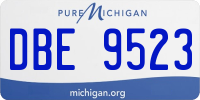 MI license plate DBE9523
