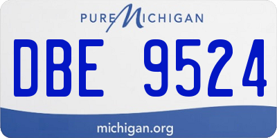 MI license plate DBE9524