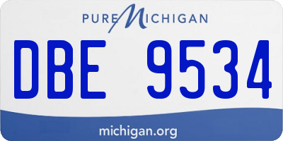 MI license plate DBE9534