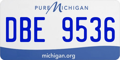 MI license plate DBE9536