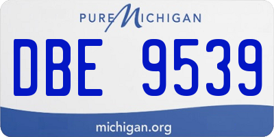 MI license plate DBE9539