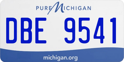 MI license plate DBE9541