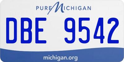 MI license plate DBE9542