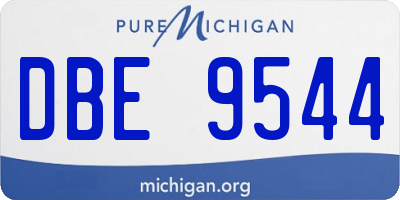 MI license plate DBE9544