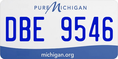 MI license plate DBE9546