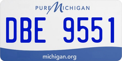 MI license plate DBE9551