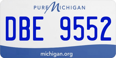 MI license plate DBE9552