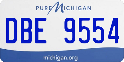 MI license plate DBE9554