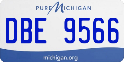 MI license plate DBE9566