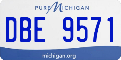 MI license plate DBE9571