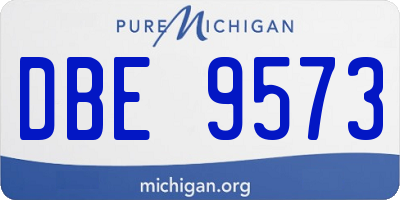 MI license plate DBE9573