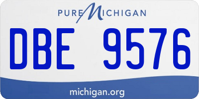 MI license plate DBE9576