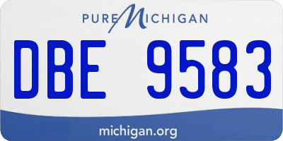MI license plate DBE9583