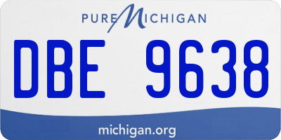 MI license plate DBE9638