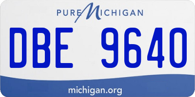 MI license plate DBE9640